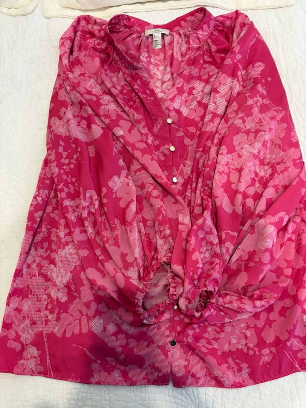 Floral Pink Loose Blouse - Halston